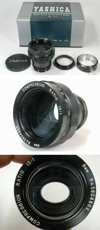 “Rare 8mm 1.  5x Anamorphic” Yashica Boxed Scope Anamorphic Lens With Adapter 2