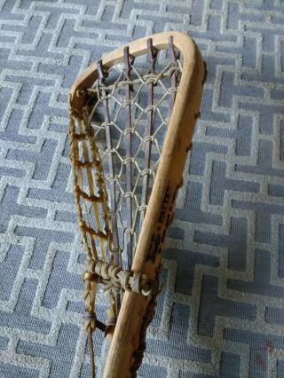 Vintage Patterson Wooden Lacrosse Stick Handmade By Tuscarora Indian Nation