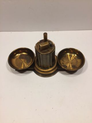 VINTAGE ART DECO RONSON TOUCH TIP BRONZE - TONE TABLE TOP LIGHTER & ASHTRAYS 8