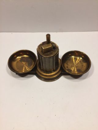 VINTAGE ART DECO RONSON TOUCH TIP BRONZE - TONE TABLE TOP LIGHTER & ASHTRAYS 9