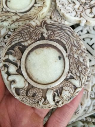 Chinese Folk Old Jade Carving Jade Ornaments White Jade Inkstone