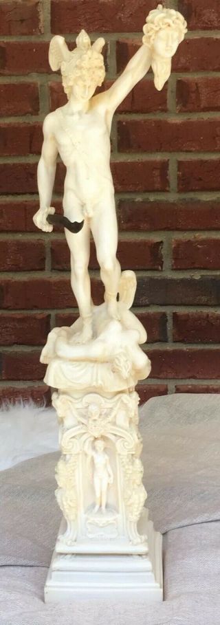 Vintage Perseus Sword & Head Of Gorgon Medusa Cast Marble Statue Sculpture 20”