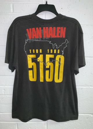 Vintage VAN HALEN 1986 CONCERT TOUR 5150 RARE BUTTER SOFT t - shirt LARGE L ROCK 4