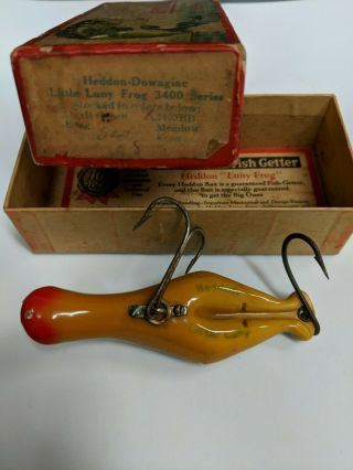 Vintage Antique Heddon Dowagiac Minnow 3400 Luny Frog Fishing Lure Box Insert 6