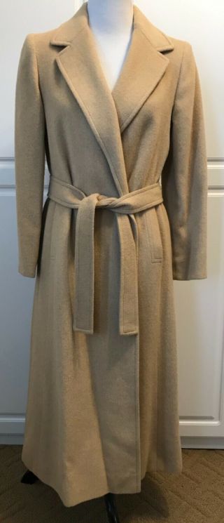 Vtg Jimmy Hourihan Of Dublin Ladies 100 Camel Hair Coat Sz 8 Made In Ireland