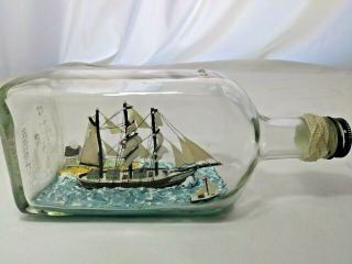 Vintage Islander Tall Ship " Ship In Bottle " Lighthouse Folk Diorama Seattle
