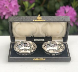 Antique Solid Silver Hallmarked Bon Bon Sweat Dishes Dated 1937