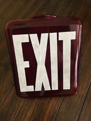 Vintage Exit Glass Fixture Sign