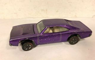 Vintage 1968 Custom Charger Hot Wheels Redline Purple Usa