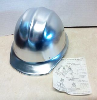 Vintage Bullard Aluminum Hard Boiled Hard Hat Safety Construction W/liner