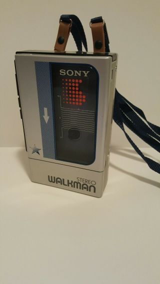 Vintage Sony Walkman Wm - 8 Personal Portable Stereo Cassette Tape Player,  Strap