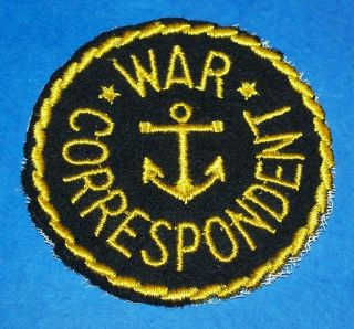 Cut - Edge Wool Felt Ww2 U.  S.  Navy War Correspondent Patch