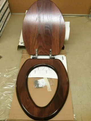 Kohler K - 4755 - Cp - Wd Vintage Elongated Toilet Seat,  Chrome Hinges,  Mahogany