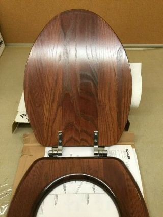 KOHLER K - 4755 - CP - WD Vintage ELONGATED toilet seat,  CHROME Hinges,  MAHOGANY 4
