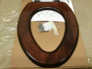 KOHLER K - 4755 - CP - WD Vintage ELONGATED toilet seat,  CHROME Hinges,  MAHOGANY 7