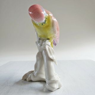 Karl Ens Popinjay Pink Parrot 5.  25 VIntage Handpainted Porcelain Figure Stamped 3