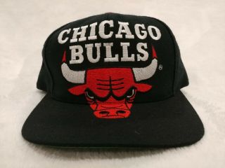 Vintage Chicago Bulls 90s Nwt Ajd Hat Cap Snapback Spellout Green Underbill Logo