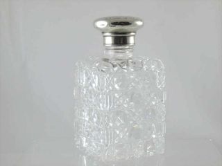 Art Deco Sterling Silver Cut Glass Scent Bottle Circa 1930s 260.  8 Grams