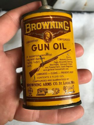 Vintage Handy Oiler Gun Oil Can Tin Lead Top Browning Household Oil Crown Jewel 2
