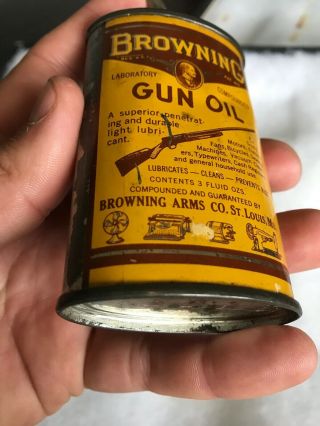 Vintage Handy Oiler Gun Oil Can Tin Lead Top Browning Household Oil Crown Jewel 4