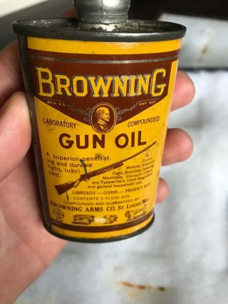 Vintage Handy Oiler Gun Oil Can Tin Lead Top Browning Household Oil Crown Jewel 8
