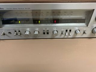 VINTAGE TECHNICS FM/AM STEREO RECEIVER MODEL SA - 505 POWERS ON 5