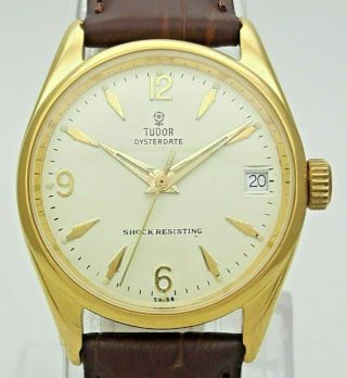 Vintage Tudor By Rolex Oyster Date Ref.  7961 Gold Plated Swiss Men 