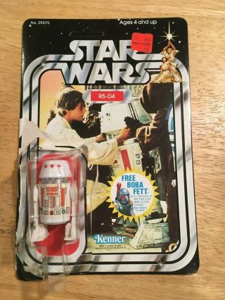 Vintage Kenner Star Wars R5 - D4 Figure Unpunched Card 20 Back And Bubble