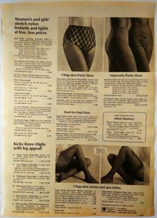 70 ' s Vintage PAPER PRINT AD pastel briefs bikinis hosiery lingerie underwear 2