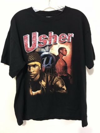 Vintage Usher U Got It Bad Tour T - Shirt Men’s Size L Black 2001 Rare