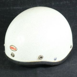 1960s Vtg Bell Toptex Metallic Silver Flake/white Shorty Motorcycle Helmet,  Sz 7