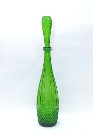 Stunning Mid Century Vintage Italian Art Glass Tall Genie Bottle Decanter B
