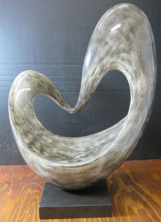 Vintage Lp Designs High Lacquer Gray Abstract Art Sculpture Compressed Wood Exc