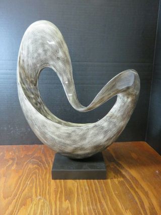 Vintage LP Designs High Lacquer Gray Abstract Art Sculpture Compressed Wood Exc 3