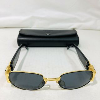Vintage Gianni Versace Medusa Mod.  S37 Col.  09m Black& Gold Sunglasses - Italy