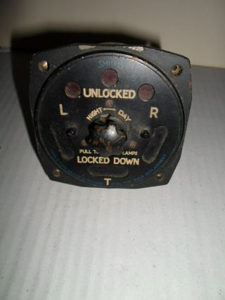 Vintage Aircraft Cockpit Dial Gauge Meter Under Carriage Possibly Military ???