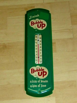 Vintage Bubble Up Metal Advertising Thermometer Sign Kiss Of Lemon Kiss Of Lime