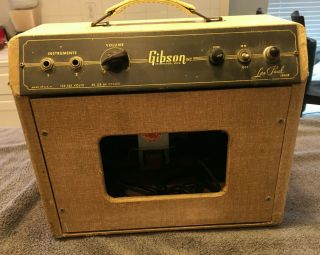 Vintage 1955 Gibson GA - 5 Les Paul Junior Tan/White All Amp 3