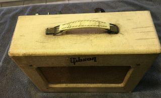 Vintage 1955 Gibson GA - 5 Les Paul Junior Tan/White All Amp 6