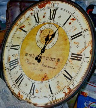 Ridge Road Decor Vintage - Style Round Wall Clock In Distressed White 32 "