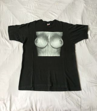 Vtg 90s Old Ghost Design Show Me Your Tits John Grigley Skateboard Punk T - Shirt