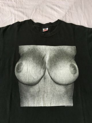 Vtg 90s Old Ghost Design Show Me Your Tits John Grigley Skateboard Punk T - shirt 3