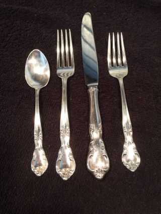 Vtg Easterling American Classic Sterling Silver Flatware 4 - Pc Place Setting