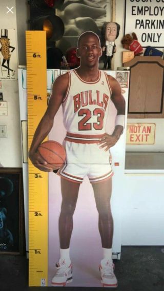 Michael Jordan 1987 Vintage Life Size Measure Up Cardboard Cut Out Display
