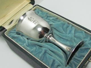 Japanese Antique 999 Silver Sake Goblet Cup Sterling Fine.  999 1920 