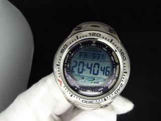 Casio Vintage Digital Watch Spf - 70t Diver Pro Trek 2825 Triple Sensor Titanium