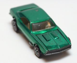 B11 Vintage Mattel Hot Wheels Redline 1968 US Green Custom Camaro White Interior 2