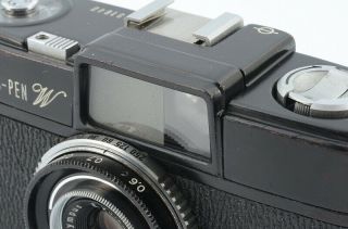 【Very Rare 】Olympus - Pen W Half Frame Black Camera With E.  Zuiko - W 25mm F2.  8 Lens 10