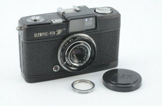 【very Rare 】olympus - Pen W Half Frame Black Camera With E.  Zuiko - W 25mm F2.  8 Lens