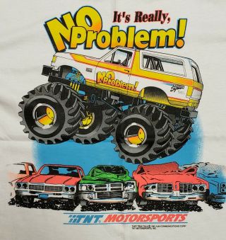 Vintage 1991 Monster Jam No Problem Truck T Shirt Sz L Rare Tnt Motorsports